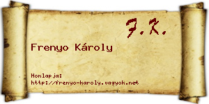 Frenyo Károly névjegykártya